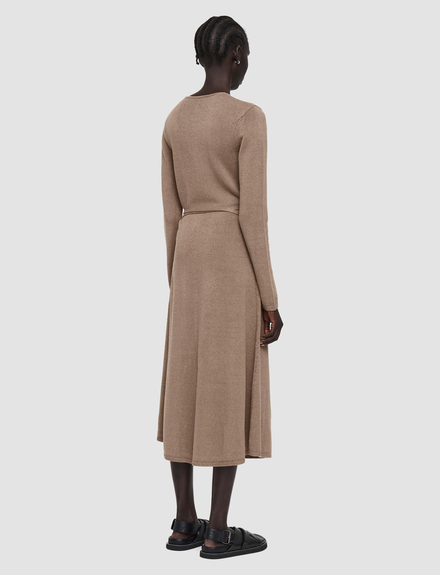 brown-linen-cotton-knitted-dress-JOSEPH