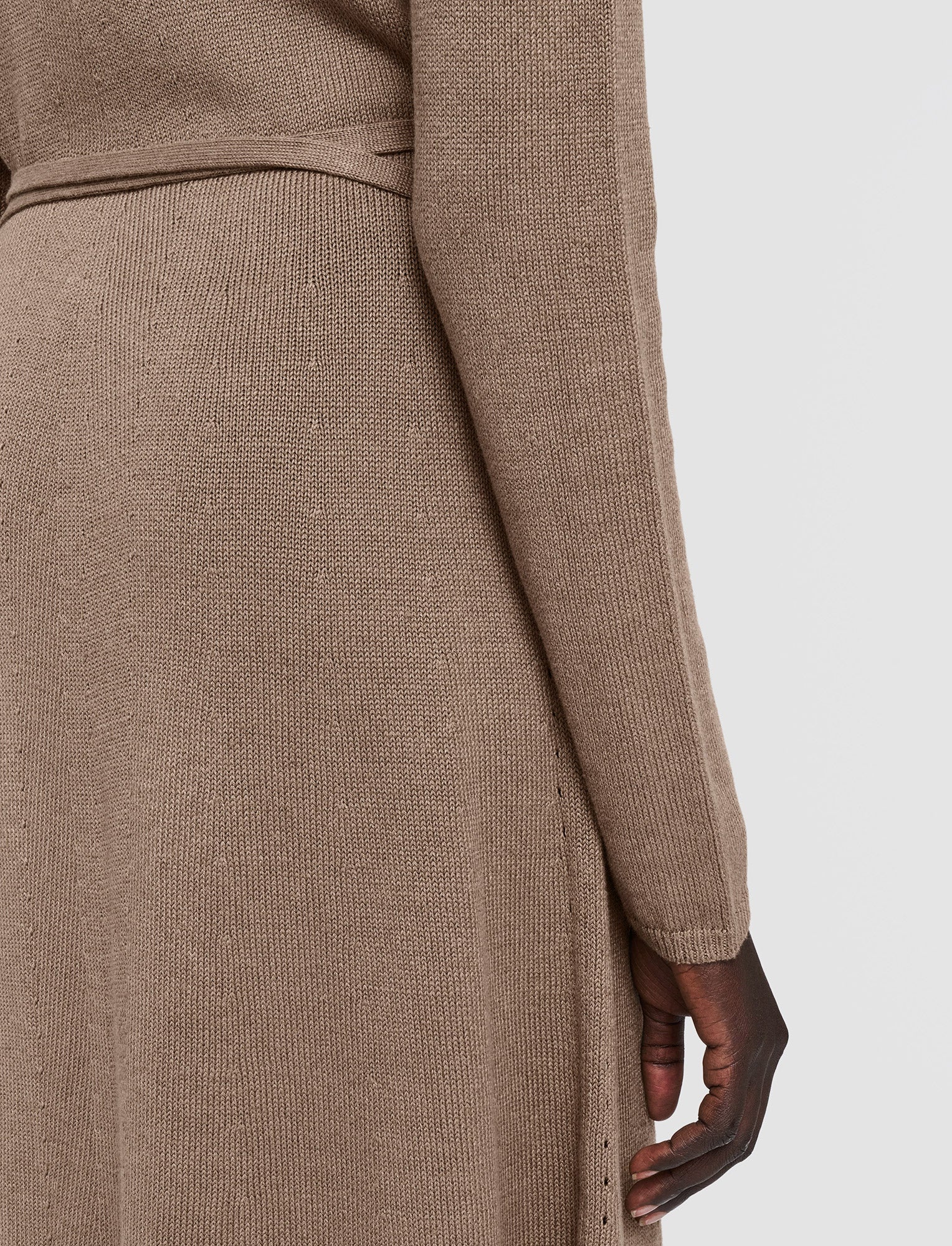 brown-linen-cotton-knitted-dress-JOSEPH