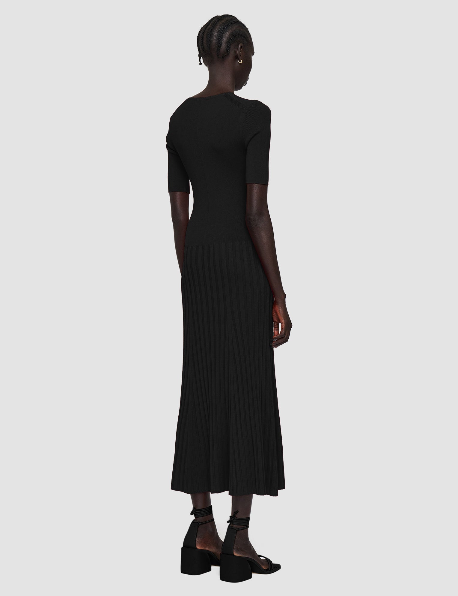 Black Satiny Rib Knitted Dress - Joseph