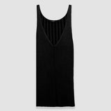 Black Satiny Rib Knitted Tank Top - Joseph