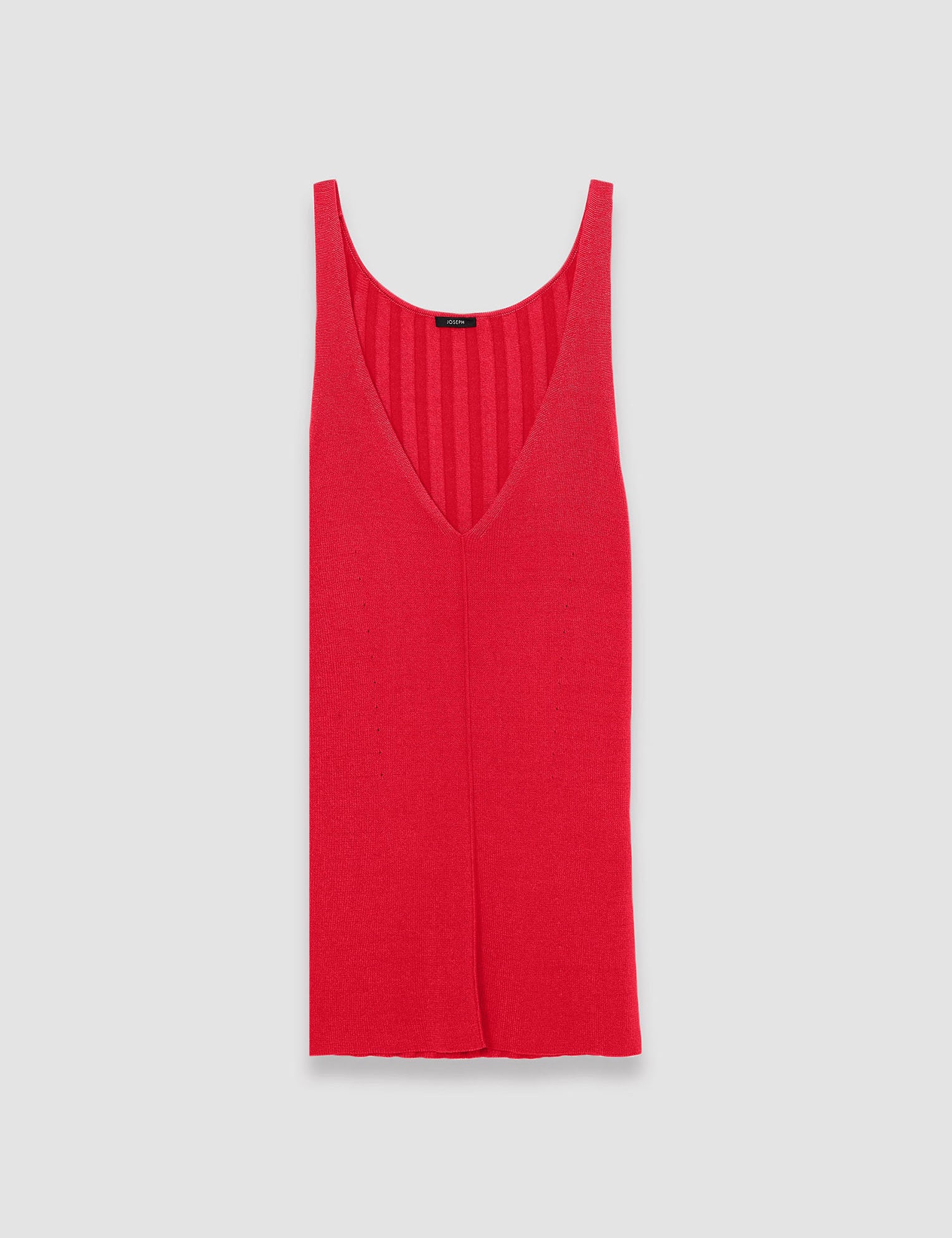 Red Satiny Rib Knitted Tank Top - Joseph