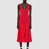 Red Satiny Rib Knitted Tank Top - Joseph