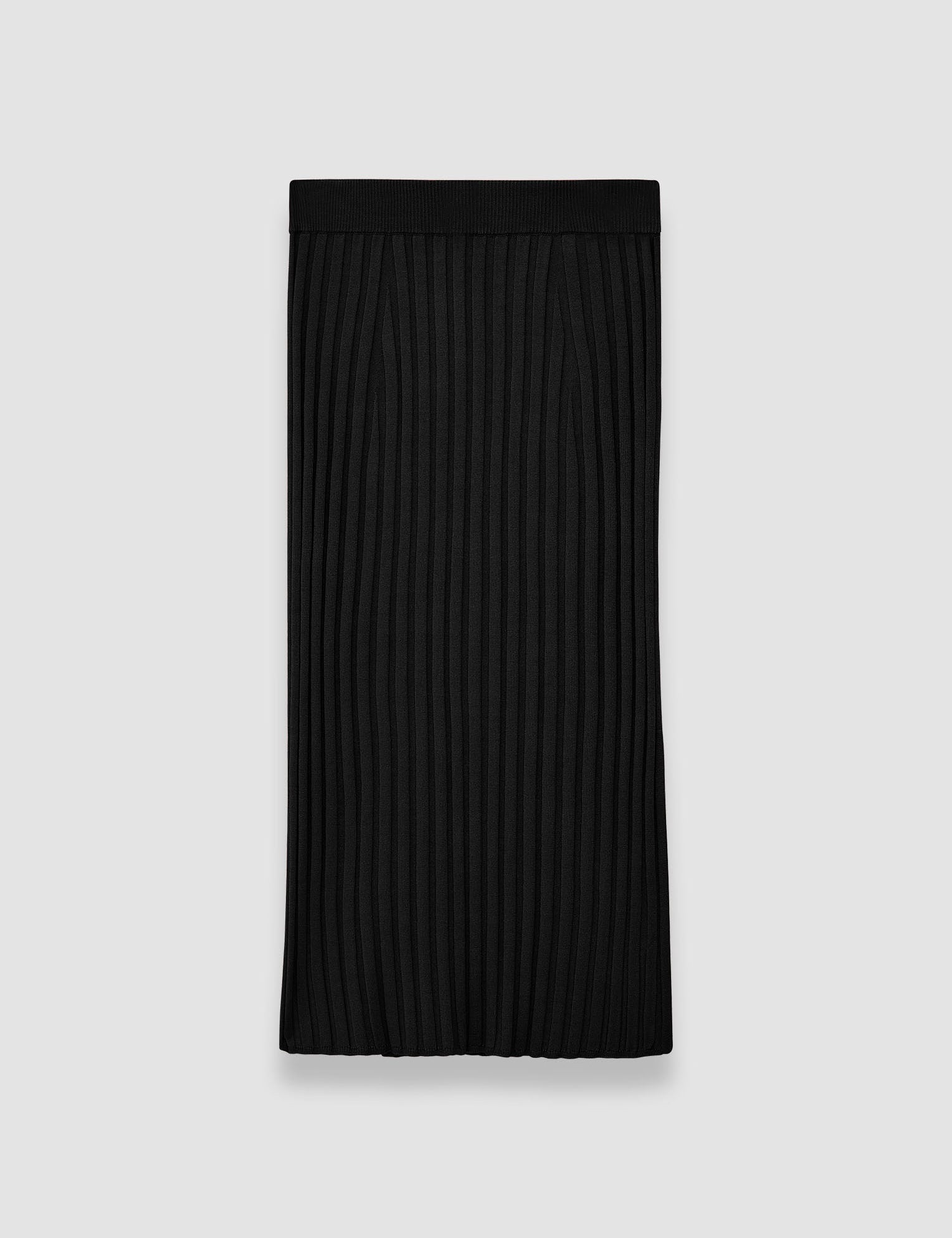 Black Satiny Rib Knitted Skirt - Joseph