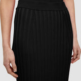 Black Satiny Rib Knitted Skirt - Joseph