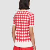 Red Vichy Jacquard Knitted Top - Joseph