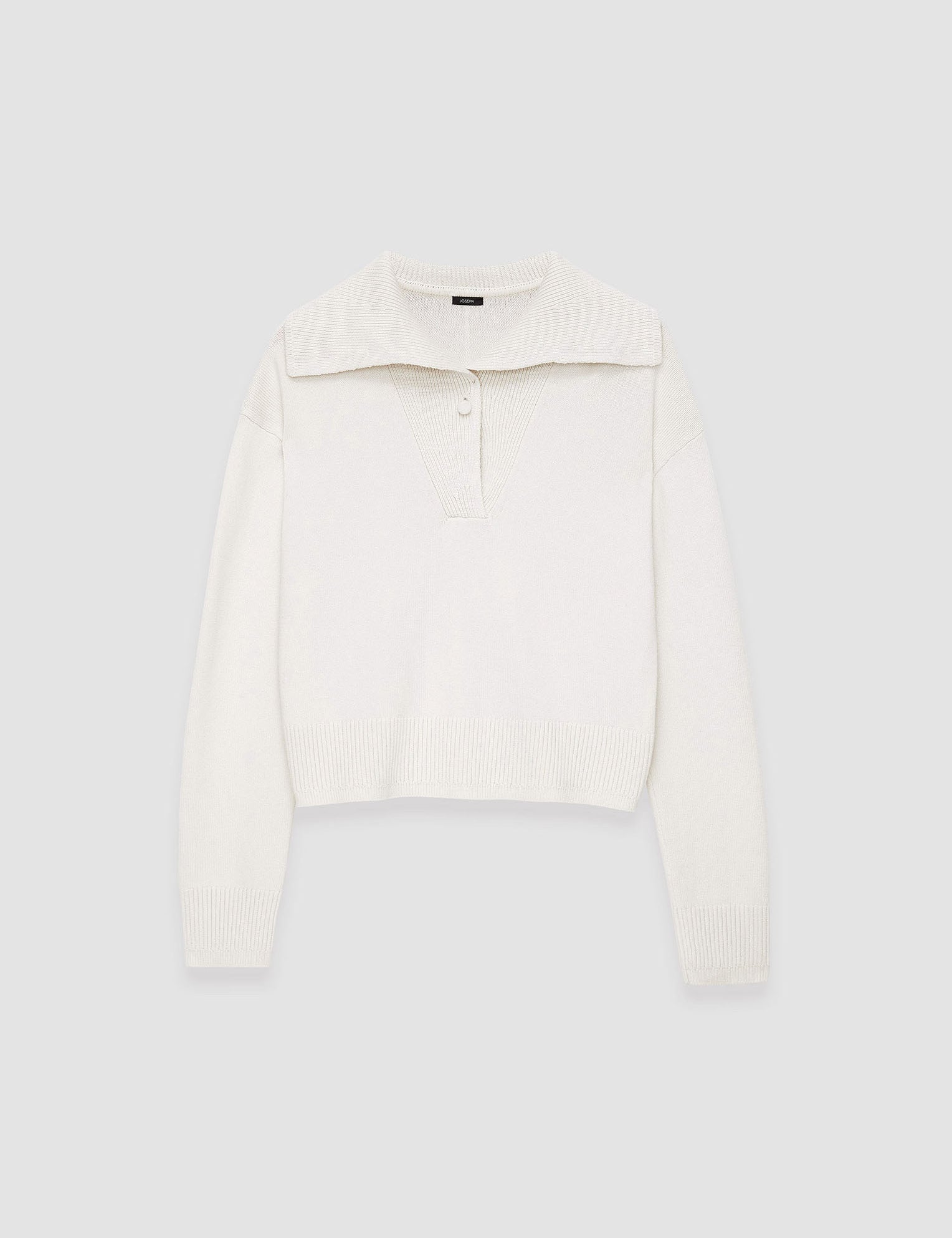 White Silk Cashmere Polo Jumper - Joseph