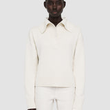 White Silk Cashmere Polo Jumper - Joseph