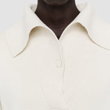 White Silk Cashmere Polo Jumper - Joseph