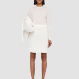 White Textured Knit Skirt - Joseph