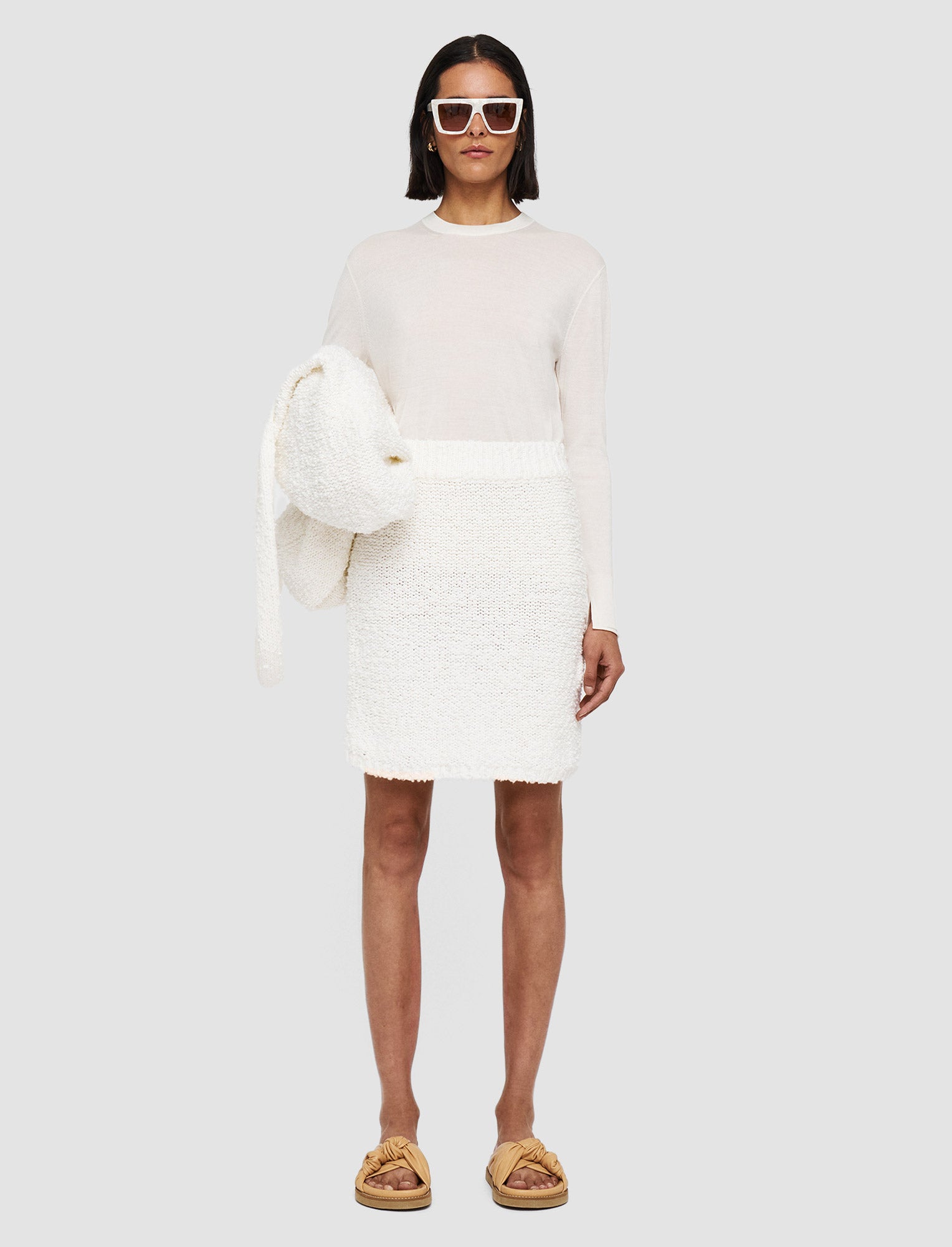 white-textured-knit-skirt-JOSEPH