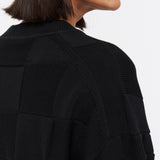 Black Textured Vichy Crew Neck Jumper - Joseph