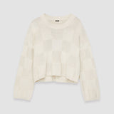 Beige Textured Vichy Crew Neck Jumper - Joseph