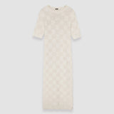 Beige Textured Vichy Knitted Dress - Joseph