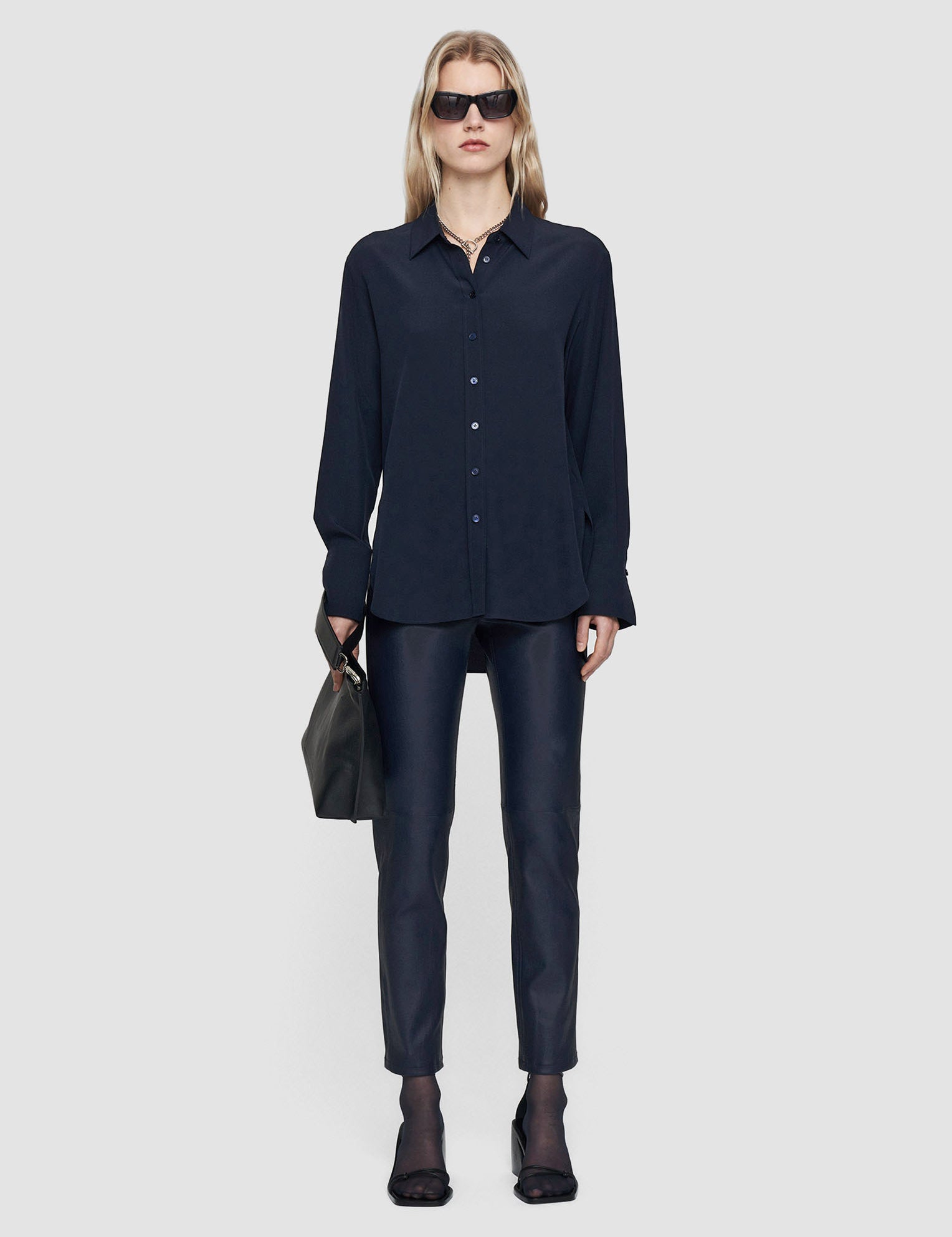 Blue Joe Silk Crepe de Chine Blouse - Joseph