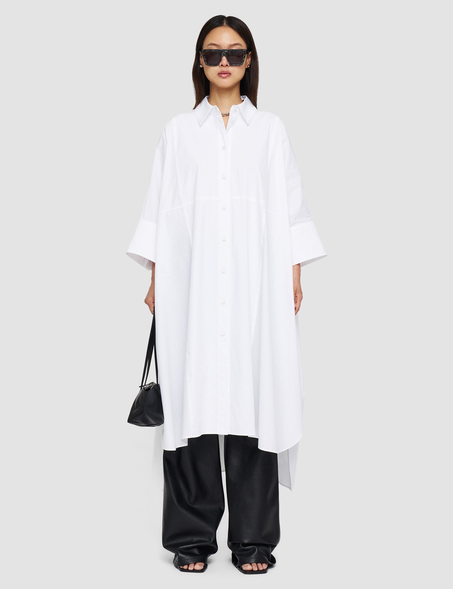 White Dania Poplin Dress - Joseph