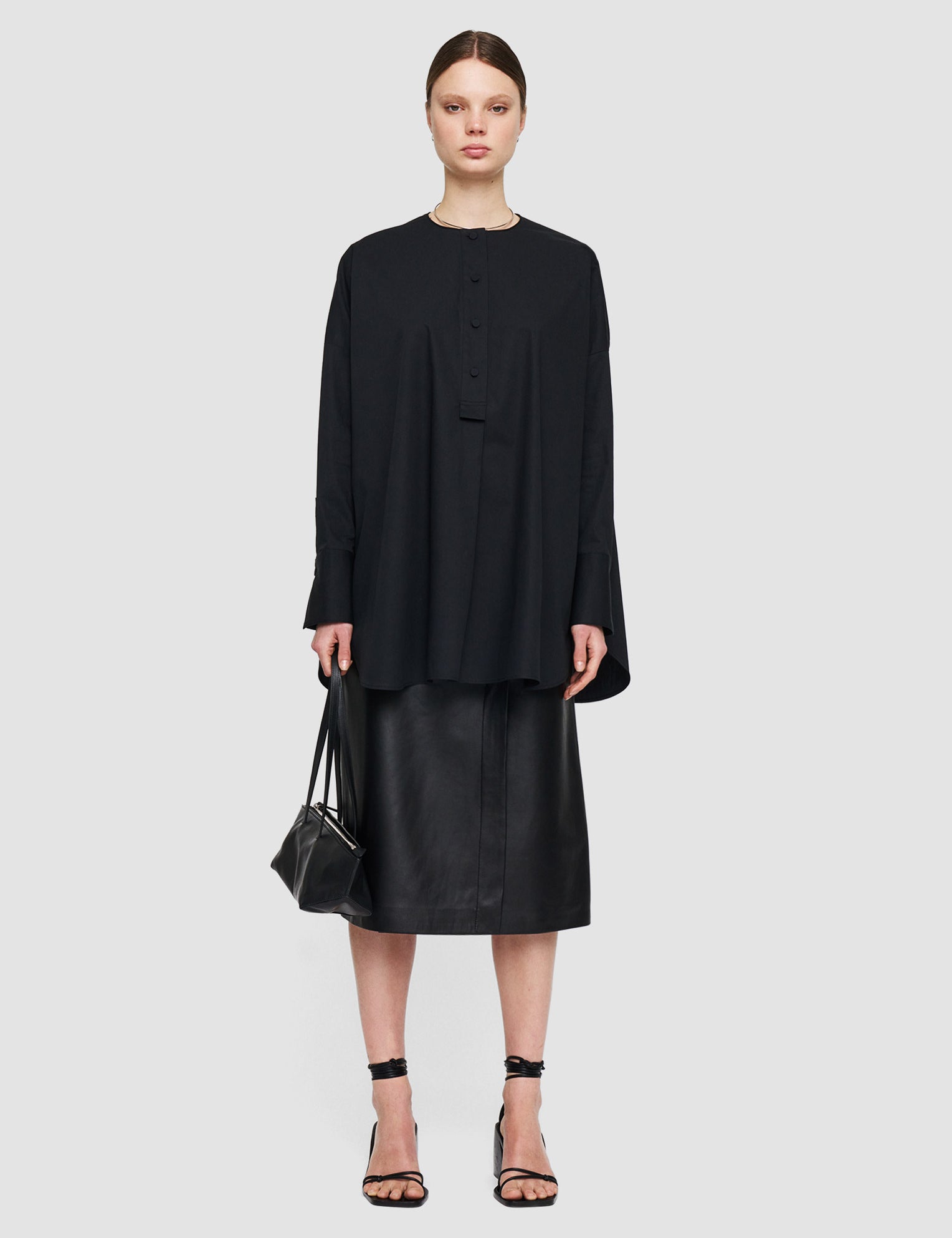 Black Poplin Botha Blouse - Joseph