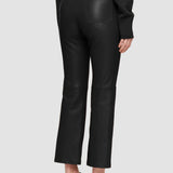 Black Duke Leather Stretch Trousers - Joseph