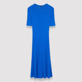 Blue Viscose Ribbed Knitted Dress - Joseph