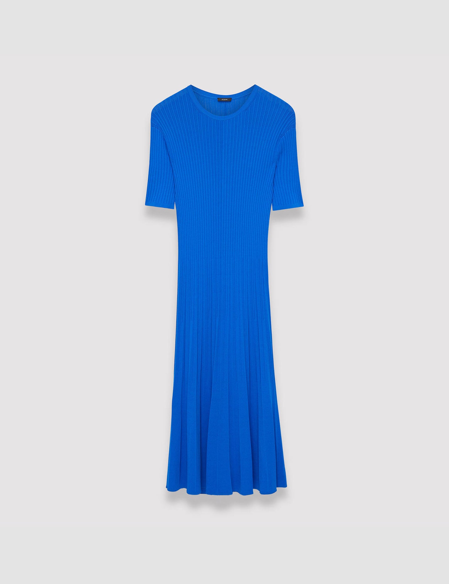 Blue Viscose Ribbed Knitted Dress - Joseph