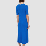 Blue Viscose Ribbed Knitted Dress - Joseph