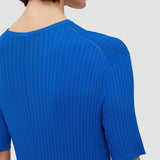 Blue Viscose Ribbed Knitted Dress - Joseph