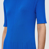 Blue Viscose Ribbed Knitted Dress - Joseph