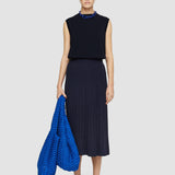 Blue Viscose Ribbed Knitted Skirt - Joseph