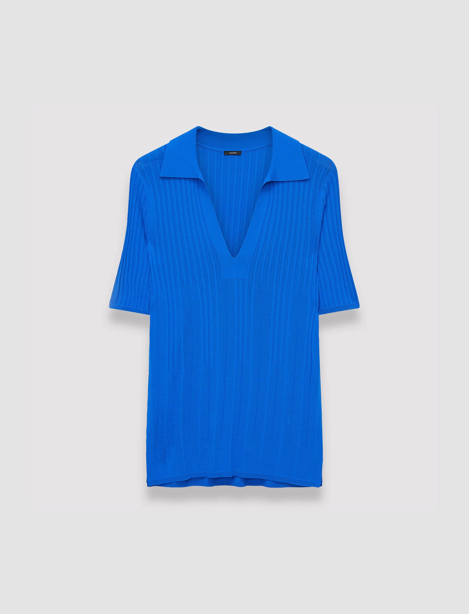 bleu-polo-en-maille-cotelee-de-viscose-JOSEPH