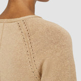 Beige Linen Blend Knitted Cardigan - Joseph