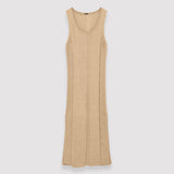 Beige Linen Blend Knitted Long Dress - Joseph