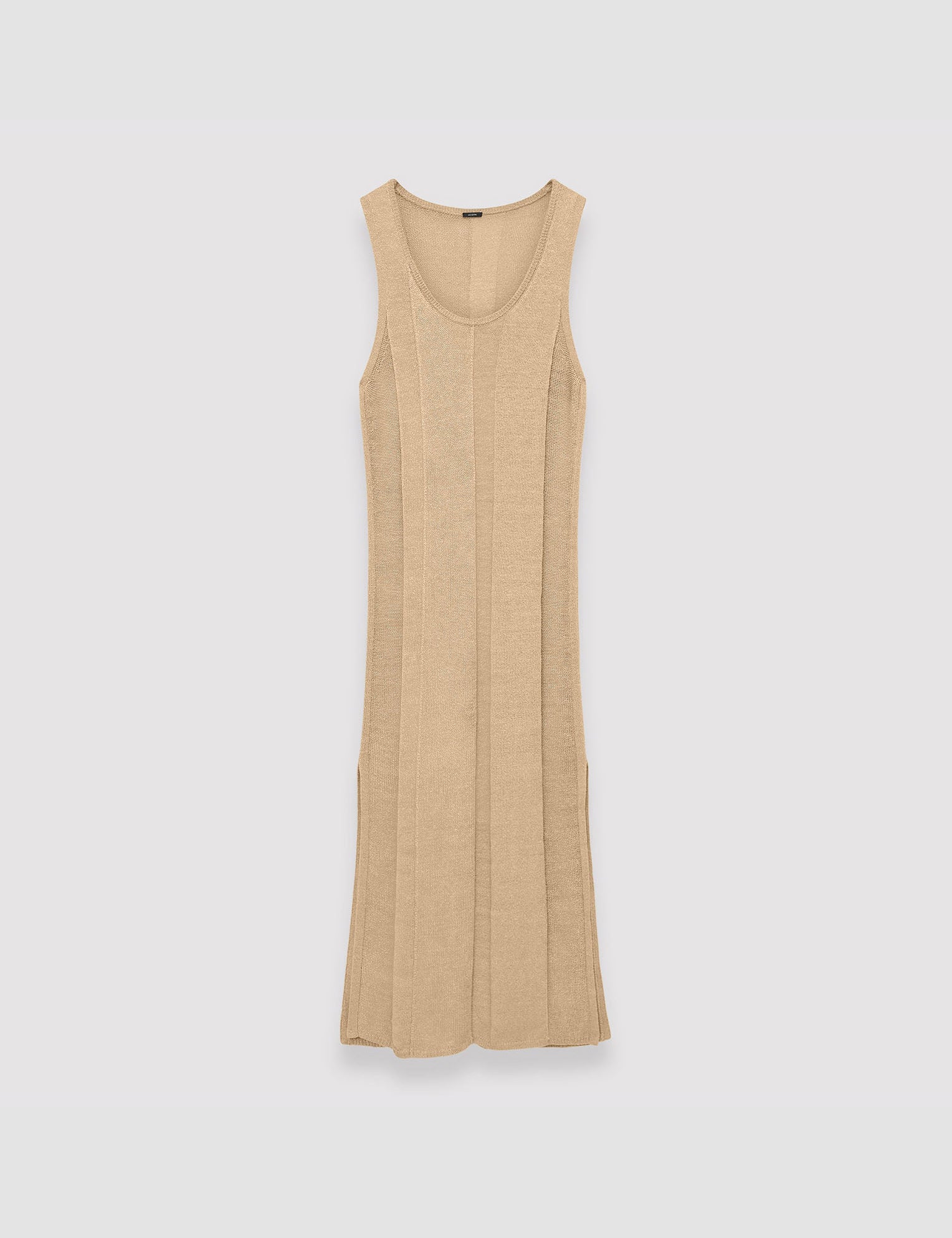 Beige Linen Blend Knitted Long Dress - Joseph