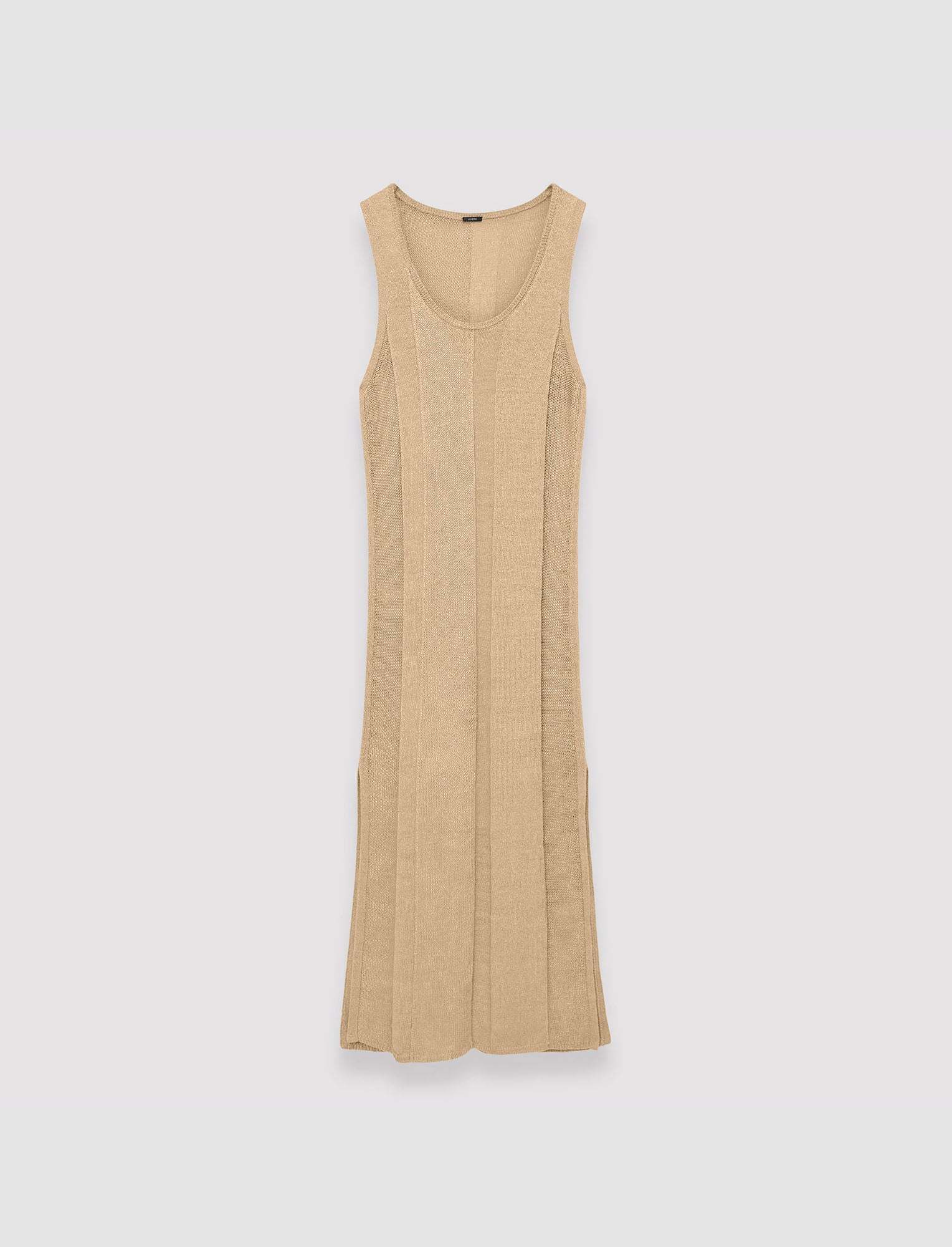 beige-linen-blend-knitted-long-dress-JOSEPH