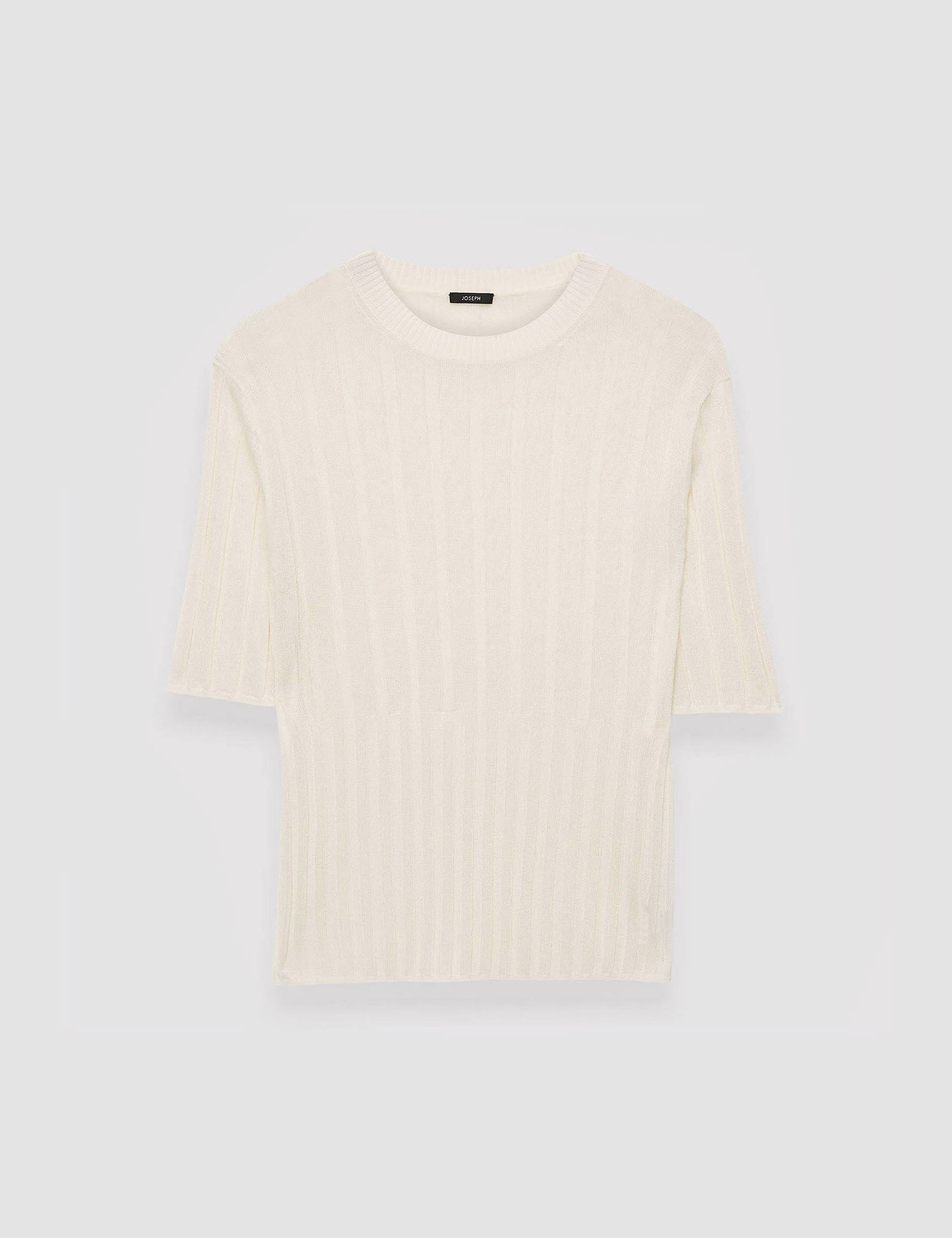 White Crisp Rayon Knitted T-Shirt - Joseph