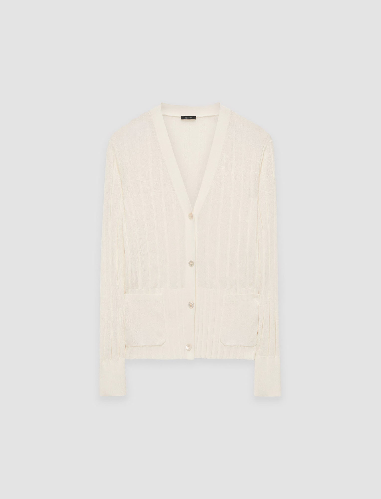 white-crisp-rayon-knitted-cardigan-JOSEPH