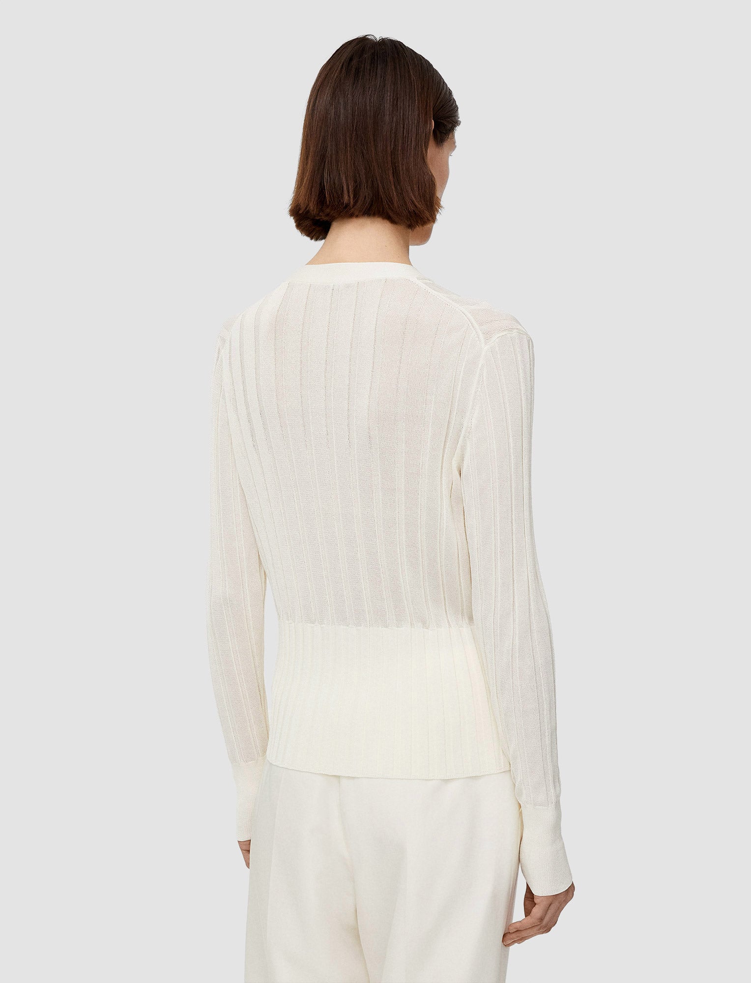 white-crisp-rayon-knitted-cardigan-JOSEPH