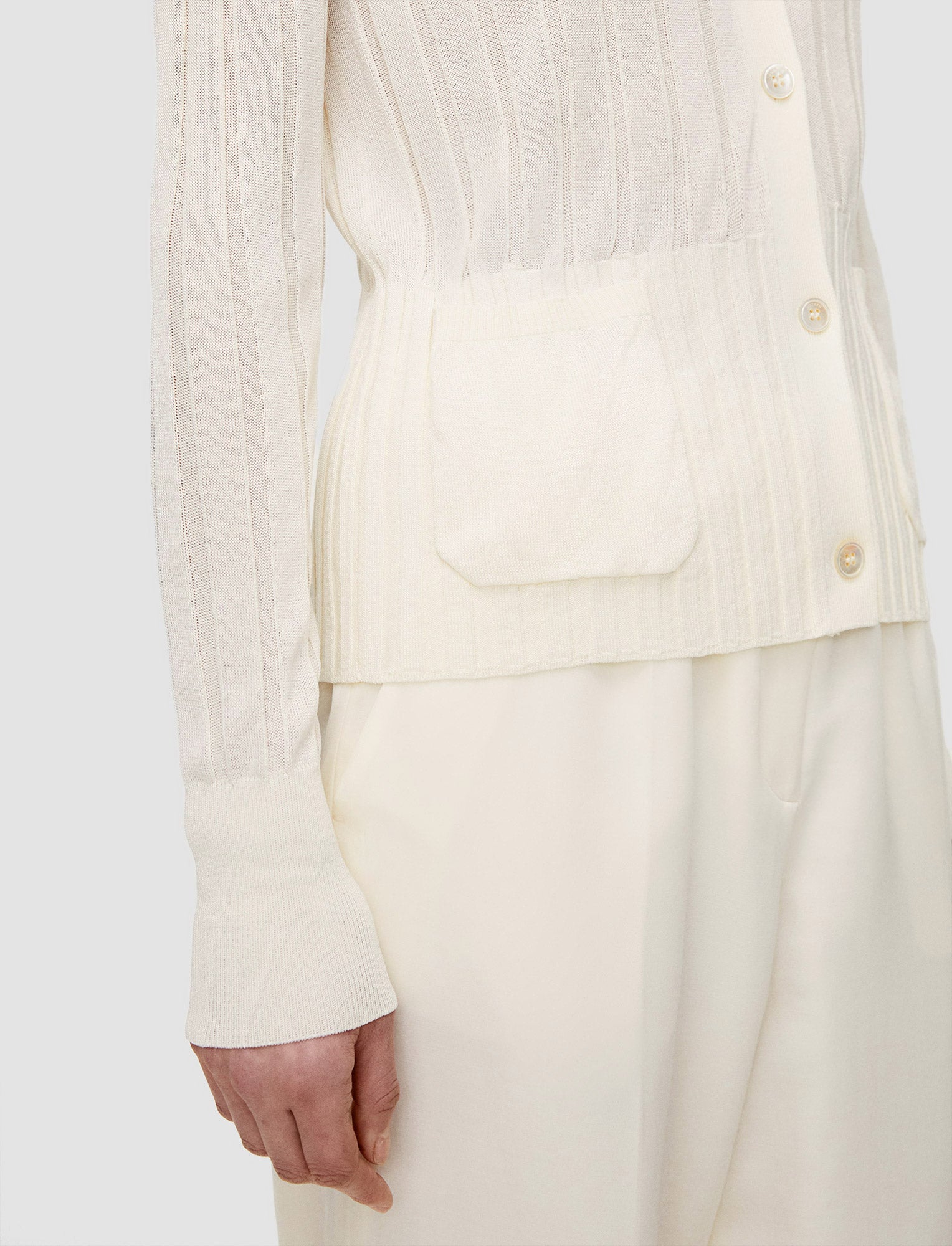 white-crisp-rayon-knitted-cardigan-JOSEPH