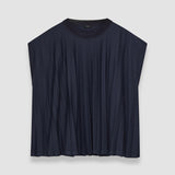 Blue Cotton Blend Plissé T-Shirt - Joseph