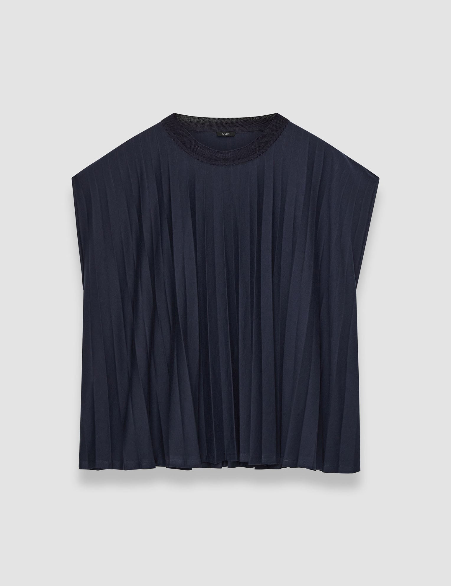 Blue Cotton Blend Plissé T-Shirt - Joseph