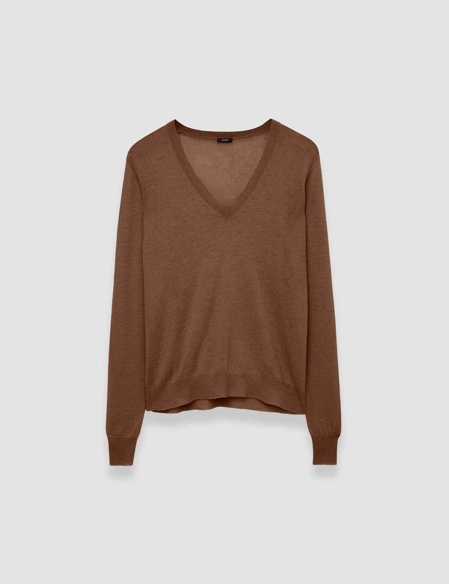 Brown Cashair V Neck Jumper - Joseph