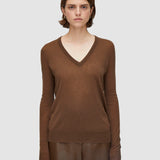 Brown Cashair V Neck Jumper - Joseph