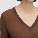 Brown Cashair V Neck Jumper - Joseph