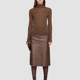 Brown Cashair High Neck Jumper - Joseph