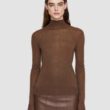 Brown Cashair High Neck Jumper - Joseph