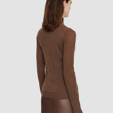 Brown Cashair High Neck Jumper - Joseph