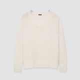 Beige Open Cashmere V Neck Jumper - Joseph