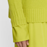 Green Open Cashmere Round Neck Jumper - Joseph