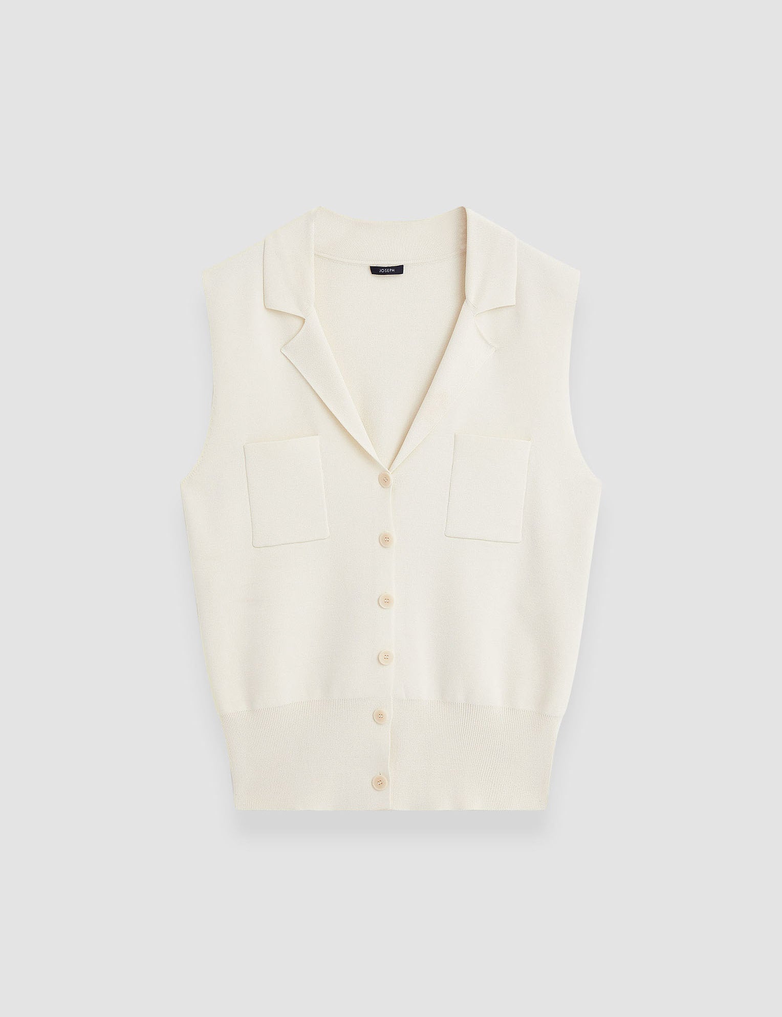 White Milano Knit Stretch Vest - Joseph