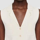 White Milano Knit Stretch Vest - Joseph