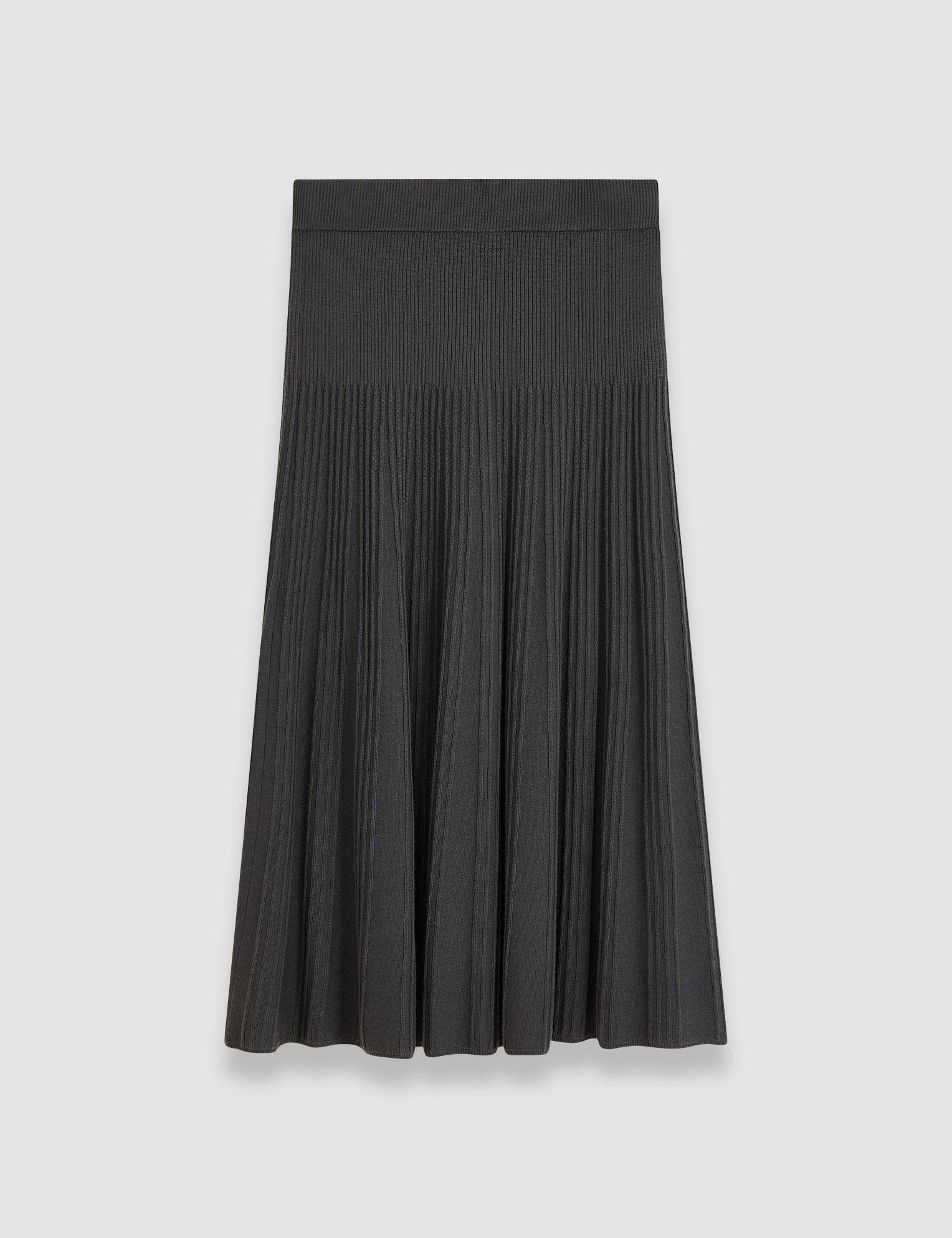 Grey Merino Rib Skirt - Joseph