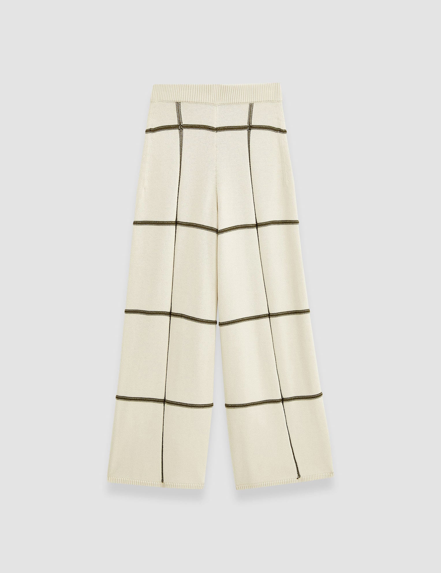 White Grid Cotton Silk Culottes - Joseph